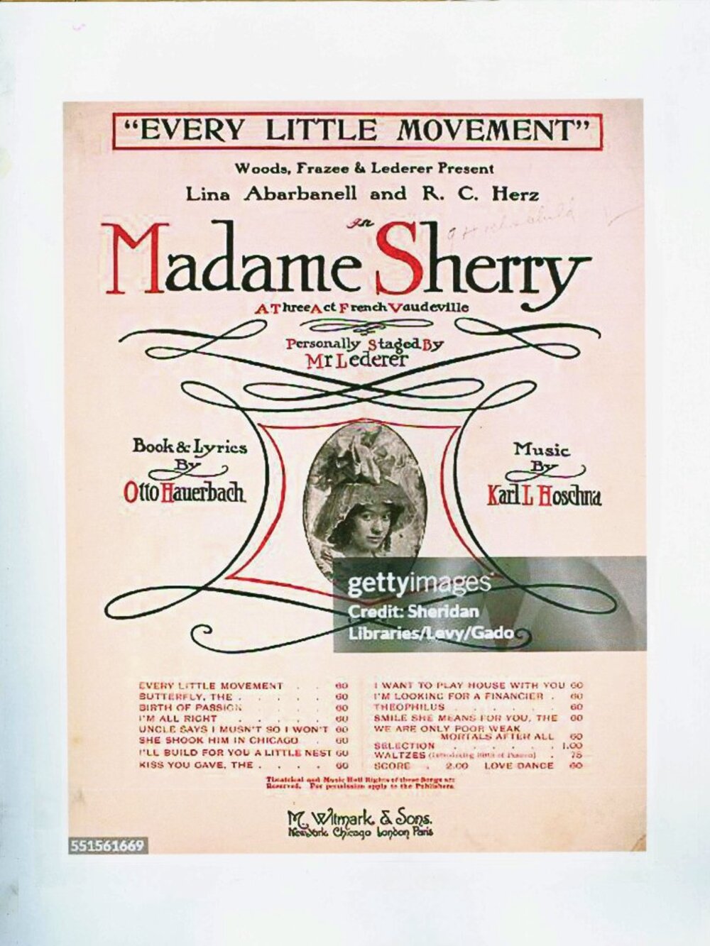 EVERY LITTLE MOVEMENT- Madame Sherry French Vaudeville 1910 Original Sheet Music